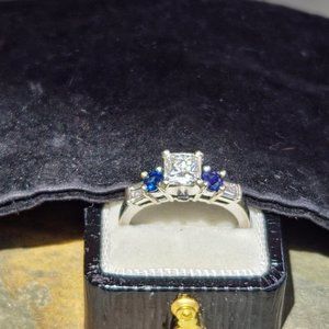 10k White Gold Princess Diamond Engagement ring